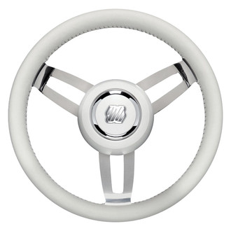 Uflex USA® - Morosini 13-4/5" Dia. White PU Coated Stainless Steel Steering Wheel