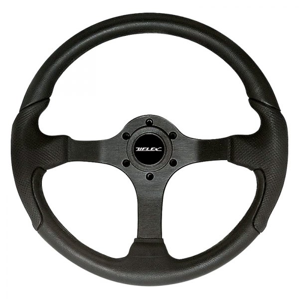 Uflex USA® - Nisida 13-4/5" Dia. Black PU Coated Stainless Steel Steering Wheel
