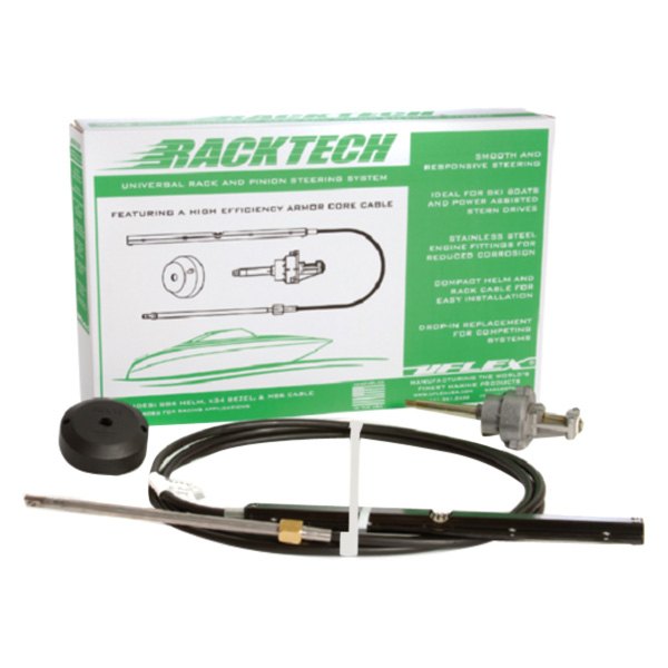 Uflex USA® - Racktech Rack & Pinion Steering Kit with 12' Single Cable
