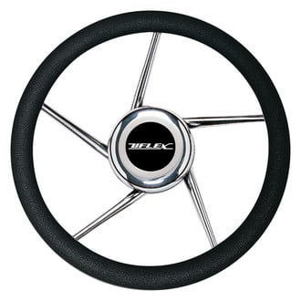 Uflex USA® - 13-4/5" D Black PU Coated Stainless Steel Non-Magnetic Steering Wheel