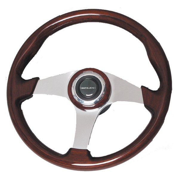 Uflex USA® - Alicudi 13-4/5" Dia. Mahogany PVC Coated Stainless Steel Steering Wheel
