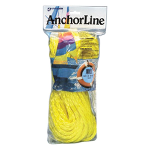 Unicord Companies® - 1/4" D x 50' L Yellow Polypropylene Hollow Braid Anchor Line with Snap Hook