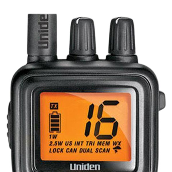 Uniden® MHS75 - 5W RF Black Handheld VHF Radio - BOATiD.com Uniden® MHS75 - 5W RF Black Handheld VHF Radio - BOATiD.com