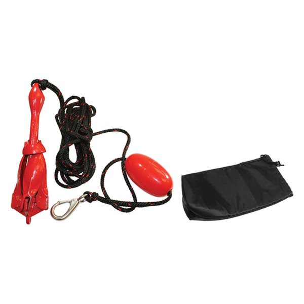 SeaSense® - 3.33 lb Red Painted Iron Folding Grapnel Anchor Kit