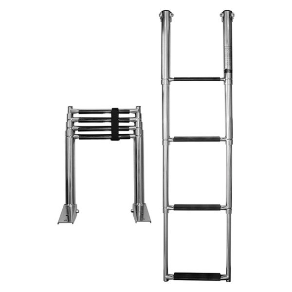 SeaSense® - 45-5/8" H Stainless Steel 4-Step Telescoping Swim Platform Ladder