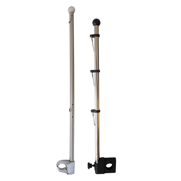 SeaSense® - 14" Stainless Steel Flag Pole with Rail Mount