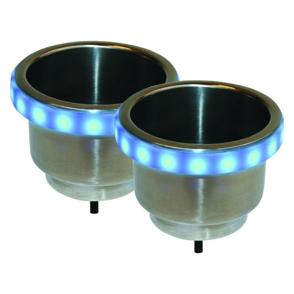 SeaSense® - 3-1/2" D Cup Holder with Blue LED Light, Pair
