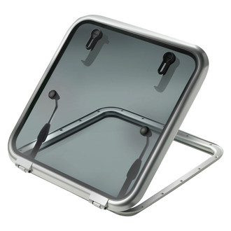 Vetus® - Altus 24.7" L x 24.7" W Silver Anodized Square Frame Hatch