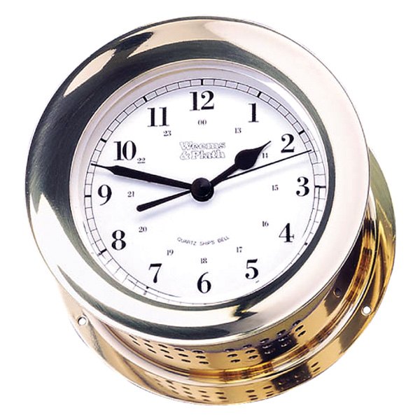 Weems & Plath® - Atlantis 5-1/2" Brass Quartz Ship's Bell Clock