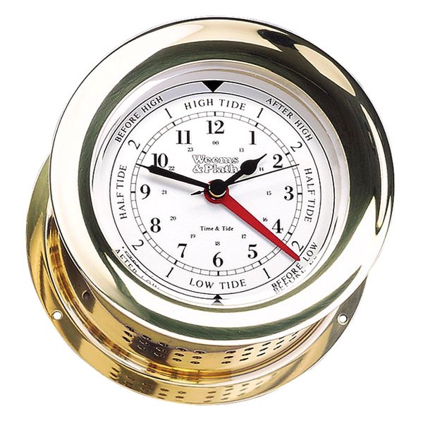 Weems & Plath® - Atlantis 5-1/2" Brass Quartz Time & Tide Clock