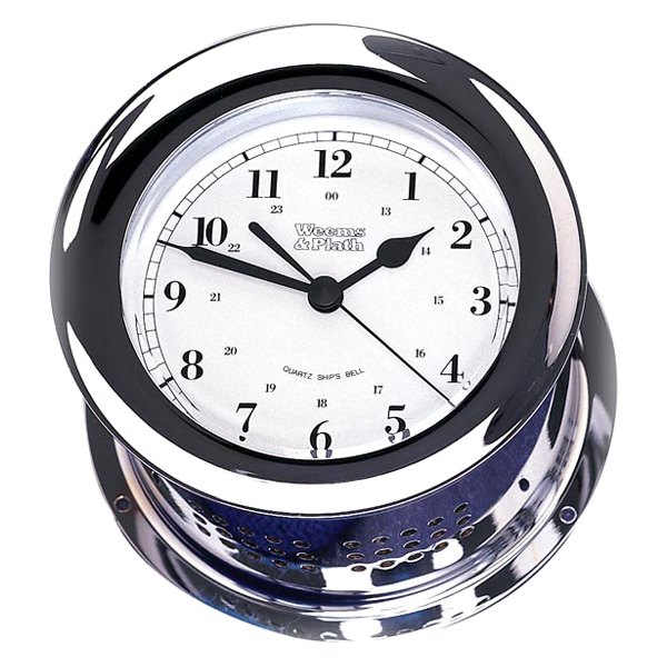Weems & Plath® - Atlantis 5-1/2" White Chrome Plated Quartz Clock