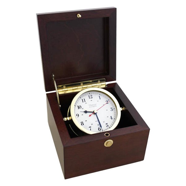 Weems & Plath® - 4" H x 5-3/4" W Square Box Alarm Quartz Clock