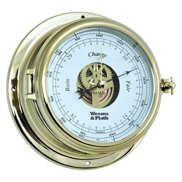 Weems & Plath® - Endurance II 135 7" Brass Open Dial Barometer