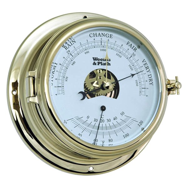 Weems & Plath® - Endurance II 135 7" Brass Barometer & Thermometer