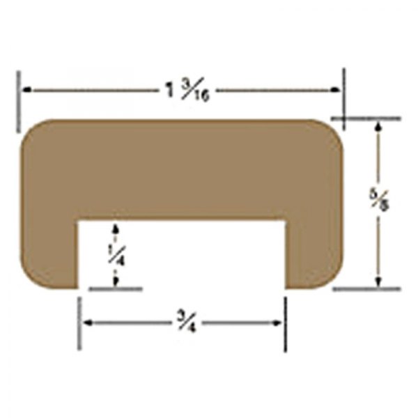 Whitecap® - 5' L x 3/4" W Track Straight Length Bulkhead Teak Molding