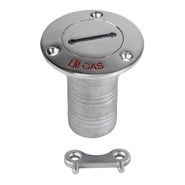 Whitecap® - 1-1/2" I.D. 90° 316 Stainless Steel Hose Gas Deck Fill