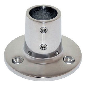Whitecap® - 90° Stainless Steel Round Rail Base Fitting for 1" O.D. Tube