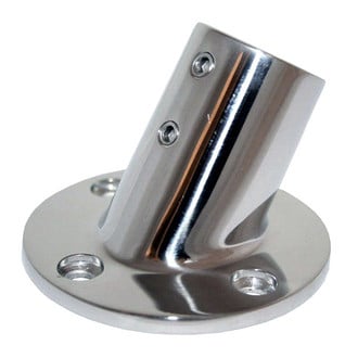 Whitecap® - 60° Stainless Steel Round Rail Base Fitting for 1" O.D. Tube