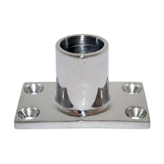 Whitecap® - 90° Stainless Steel Rectangular Rail Base Fitting for 1" O.D. Tube