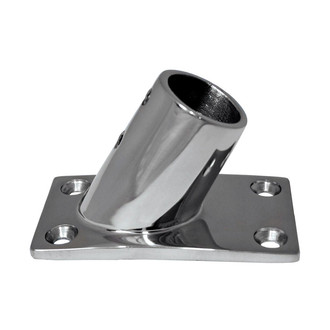 Whitecap® - 60° Stainless Steel Rectangular Rail Base Fitting for 1" O.D. Tube