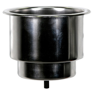 Whitecap® - 3-7/8" D Stainless Steel Flush Mount Cup Holder with Drain