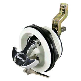 Whitecap® - 3" O.D. White Nylon/Chrome Plated Zamac Locking T-Handle Hatch Latch