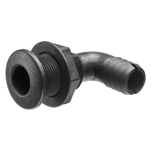 Whitecap® - 1-5/16" Hole 90° Nylon Black Elbow Thru-Hull Fitting for 1-1/8" D Hose