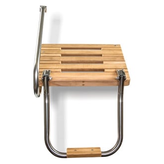 Whitecap® - 15" L x 18" W Teak Outboard Swim Platform with 1-Step Ladder & Handrails