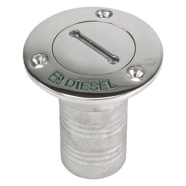 Whitecap® - 1-1/2" I.D. 90° 316 Stainless Steel Hose Diesel Deck Fill
