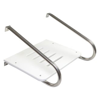 Whitecap® 67901 - 15" L x 18" W White Plastic Inboard/Outboard Swim Platform with Handrails