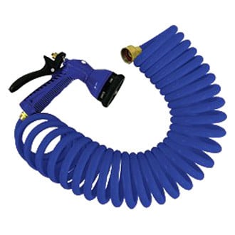 Whitecap® P-0440B - 15' L Blue Polyurethane Coiled Washdown Hose with Adjustable Nozzle