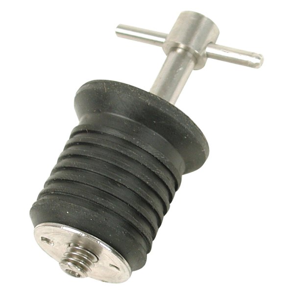 Whitecap® - 1" D Brass Twist-Turn Bailer Drain Plug with Heavy-Duty Rubber Sleeve