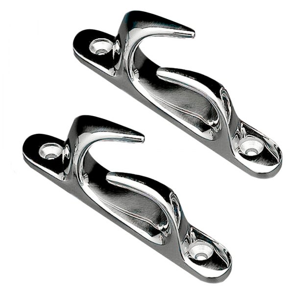 Whitecap® - Chrome Plated Brass Skene Bow Chock for 5/8" D Lines, 2 Pieces