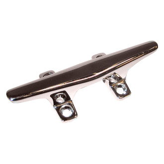 Whitecap® - 6" L x 13/16" H Chrome Plated Zamak Flat Head Open Base Herreshoff Cleat