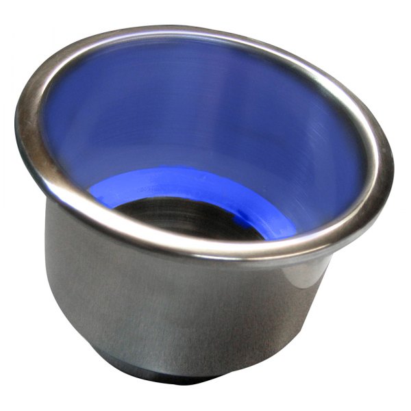 Whitecap® - 3-7/8" D Stainless Steel Flush Mount Cup Holder with Blue LED Light