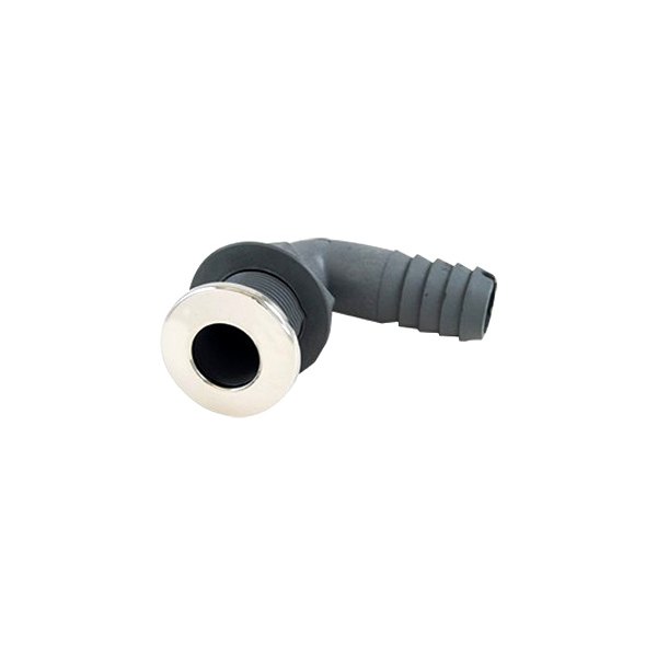 Whitecap® - 1-5/16" Hole 90° Stainless Steel/Nylon Silver Elbow Thru-Hull Fitting for 3/4" D Hose