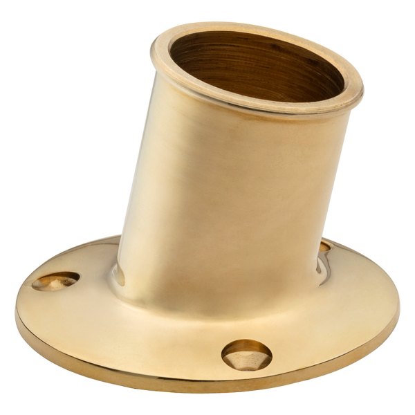 WhiteCap® - 1-1/4" I.D. Polished Brass Top Mounted Flag Pole Socket