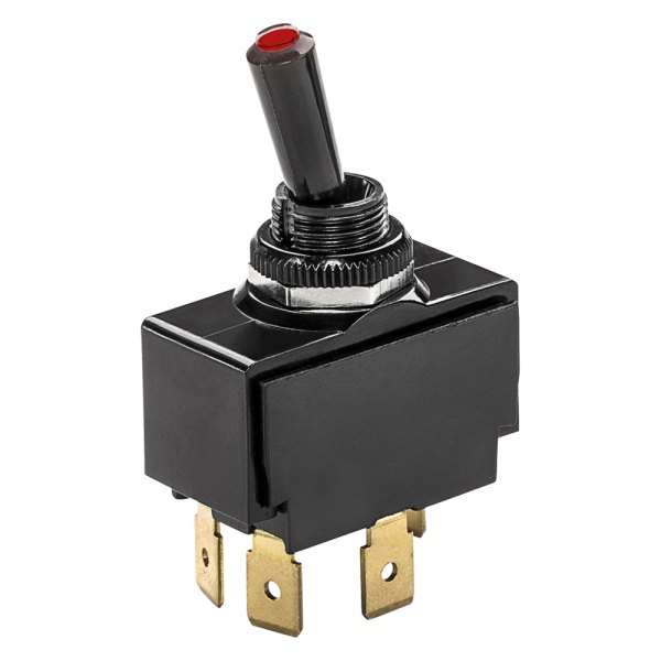 Whitecap® - Marine Series 12 V 15 A 3-Position On/Off/On Black Bakelite/Brass 1-Pole Double Throw Light Tip Multi Purpose Toggle Switch with Blade