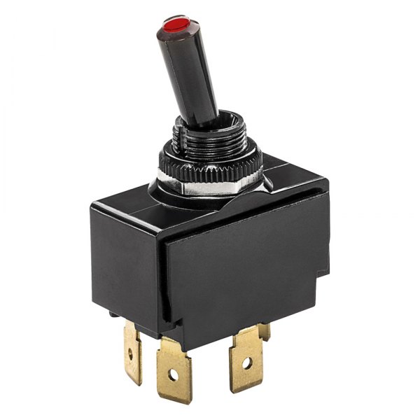 Whitecap® - Marine Series 12 V 15 A 3-Position On/Off/On Black Bakelite/Brass 1-Pole Double Throw SPDT Light Tip Multi Purpose Toggle Switch with Blade
