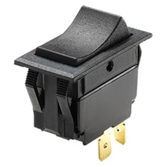 Whitecap® - Marine Series 12 V 15 A 2-Position On/Off Black Bakelite 1-Pole Single Throw SPST Illuminated Multi Purpose Rocker Switch with Blade