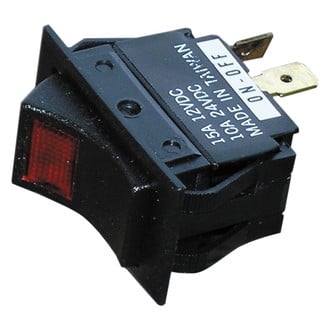 Whitecap® - Marine Series 12 V 15 A 3-Position On/Off/On Black/Red Bakelite 1-Pole Single Throw SPST Illuminated Multi Purpose Rocker Switch with Blade