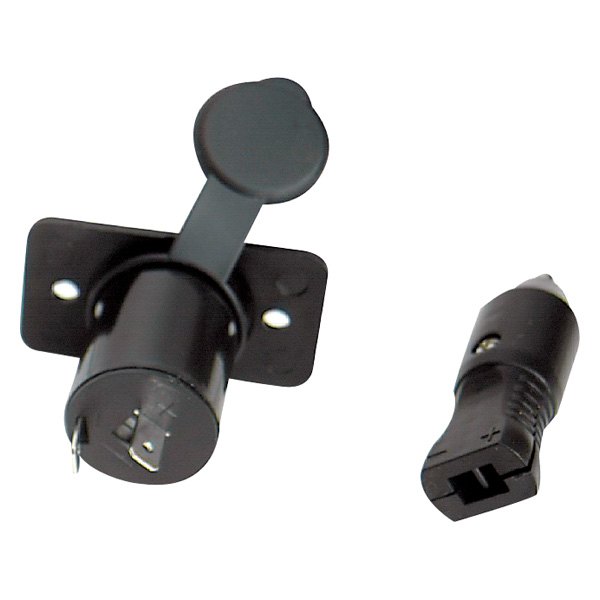 Whitecap® - 12 V Black Nylon/Brass Power Socket with Cap
