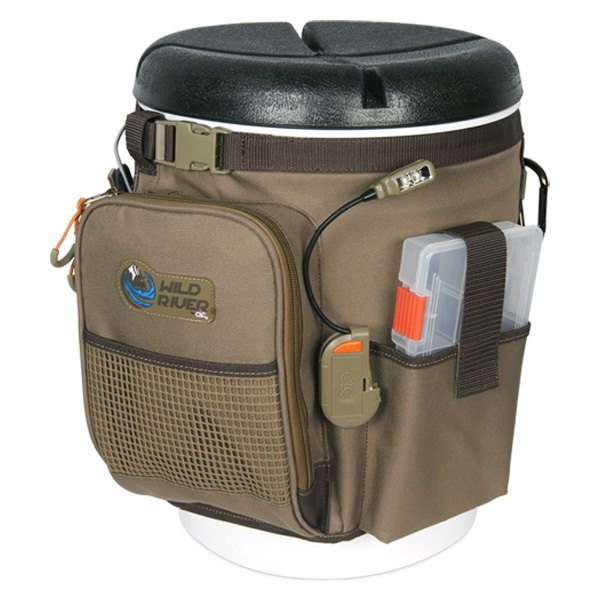Wild River® - Tackle Tek™ 5 gal Beige Rigger Lighted Bucket Organizer with Plier Holder & Two Trays