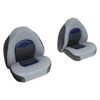 Wise® 3303-1880 - Pro Angler Tour 21.5" H x 23.5" W x 18.75" D Marble Gray/Blueberry/Charcoal Bass Boat Seat Set, 2 Pieces