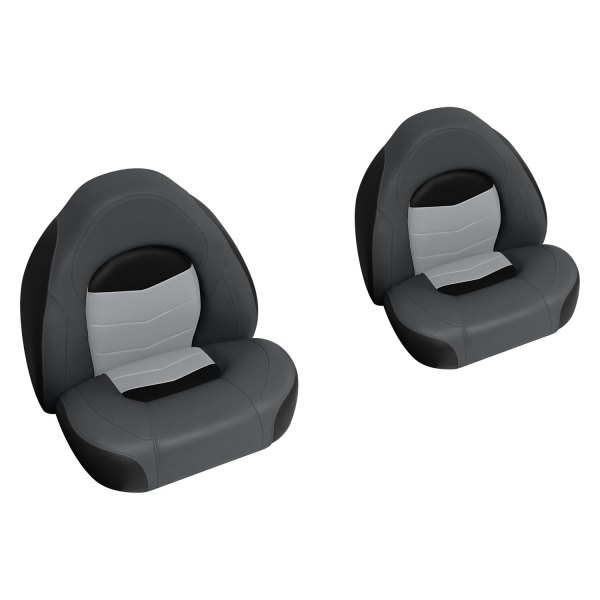 Wise® - Pro Angler Tour 21.5" H x 23.5" W x 18.75" D Charcoal/Black/Marble Bass Boat Seat Set, 2 Pieces