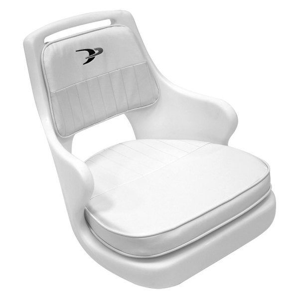 Wise® - Standard Pilot 18.25" H x 17.75" W x 22.5" D White Boat Seat with Cushions Set & Mount Plate