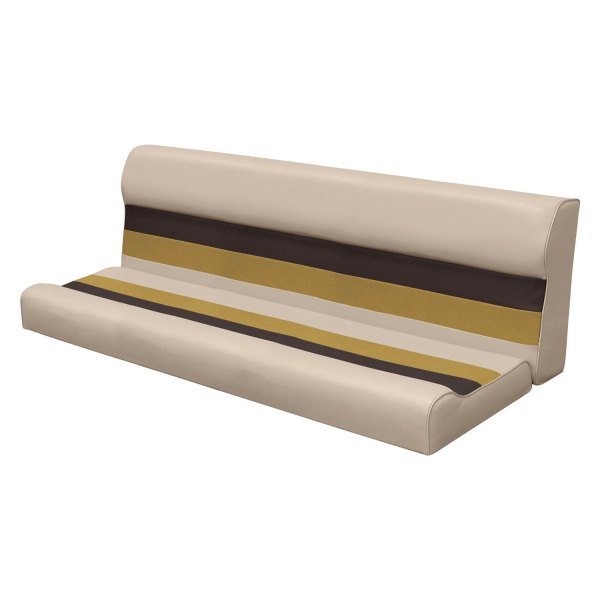 Wise® - Deluxe Series 29.25" H x 55" W x 24" D Sand/Chestnut/Gold Pontoon Bench Seat Cushion Set