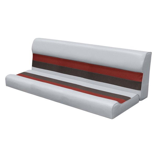 Wise® - Deluxe Series 29.25" H x 55" W x 24" D Gray/Red/Charcoal Pontoon Bench Seat Cushion Set