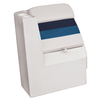 Wise® - Deluxe Series 29.25" H x 17" W x 23.75" D White/Navy/Blue Left Radius Pontoon Lean Back Recliner