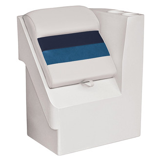 Wise® - Deluxe Series 29.25" H x 17" W x 23.75" D White/Navy/Blue Right Radius Pontoon Lean Back Recliner